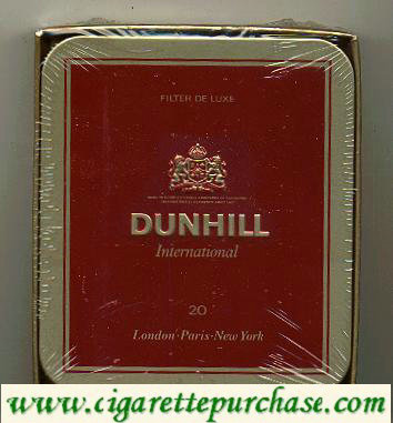 Dunhill International Filter De Luxe 20 100s cigarettes Metal box